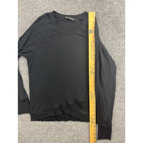Athleta Criss Cross Front Sweatshirt Women's Large Black Modal Pullover - Picture 4 of 6